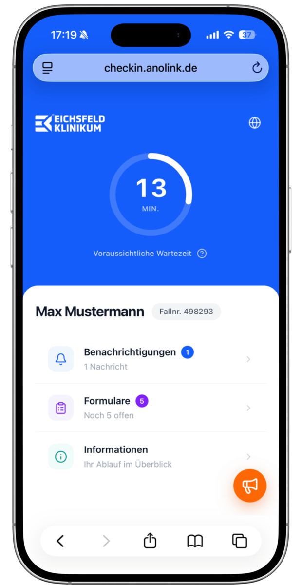 anolink ZNA Patienten-Check-in